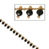 N8137b Bague Perlée Femme chainette laiton doré perles noires - Bijoux Bagues en ligne Ninanina