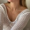 N8139 Collier Coeurs Paqué Or 14 carats GoldFilled ras de cou - Bijoux Colliers coeur en ligne Ninanina