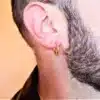 8154 Creole Plaqué Or Epaisse sur Argent Homme 18mm - Bijoux Boules d'oreilles hommes en ligne Ninanina