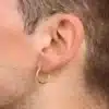 8154b Creole Plaqué Or Epaisse sur Argent Homme 18mm - Bijoux Boules d'oreilles hommes en ligne Ninanina