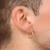 8154c Creole Plaqué Or Epaisse sur Argent Homme 18mm - Bijoux Boules d'oreilles hommes en ligne Ninanina