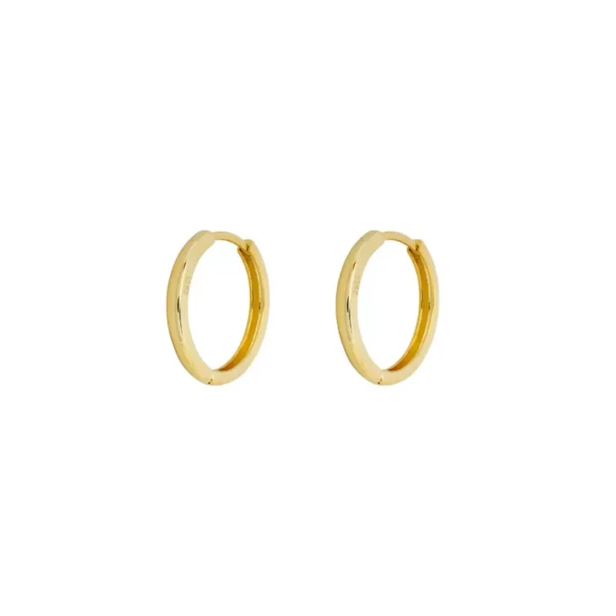 8154D Creole Plaqué Or Epaisse sur Argent Homme 18mm - Bijoux Boules d'oreilles hommes en ligne Ninanina