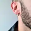 8154E Creole Plaqué Or Epaisse sur Argent Homme 18mm - Bijoux Boules d'oreilles hommes en ligne Ninanina
