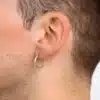 8154F Creole Plaqué Or Epaisse sur Argent Homme 18mm - Bijoux Boules d'oreilles hommes en ligne Ninanina