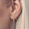 8154G Creole Plaqué Or Epaisse sur Argent Homme 18mm - Bijoux Boules d'oreilles hommes en ligne Ninanina