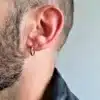 8154I Creole Plaqué Or Epaisse sur Argent Homme 18mm - Bijoux Boules d'oreilles hommes en ligne Ninanina
