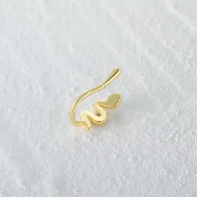 N8038c Faux Piercing Pour Le Nez Femme Serpent Plaqué Or - Bijoux de nez femmes en ligne Ninanina