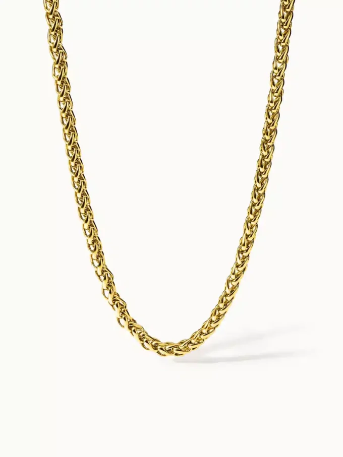 N8074a Collier Grosse Maille Femme Acier inoxydable doré 6mm - Bijoux Colliers Femmes en ligne Ninanina