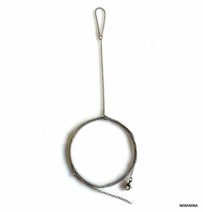 N8143c Chainette Au Pied Femme Acier Inoxydable 3 Tours - Bijoux de pieds en ligne Ninanina