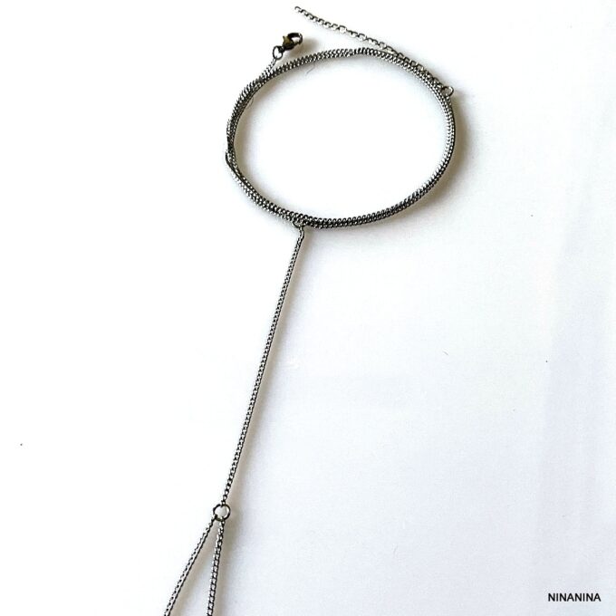 N8143e Chainette Au Pied Femme Acier Inoxydable 3 Tours - Bijoux de pieds en ligne Ninanina