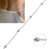 N8149h Chaîne Au Rein Argent 925 Massif Femme Maille Satellite - Bijoux de corps en ligne Ninanina