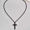 N8150c Collier Croix Noire Pendentif Acier Inoxydable Homme - Bijoux Colliers en ligne Ninanina