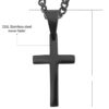 N8150f Collier Croix Noire Pendentif Acier Inoxydable Homme - Bijoux Colliers en ligne Ninanina