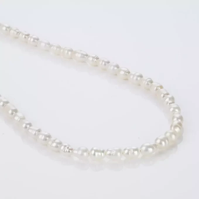 N8177c Collier Perle Pour Homme Blanche Eau Douce Naturelle - Bijoux Colliers en ligne Ninanina