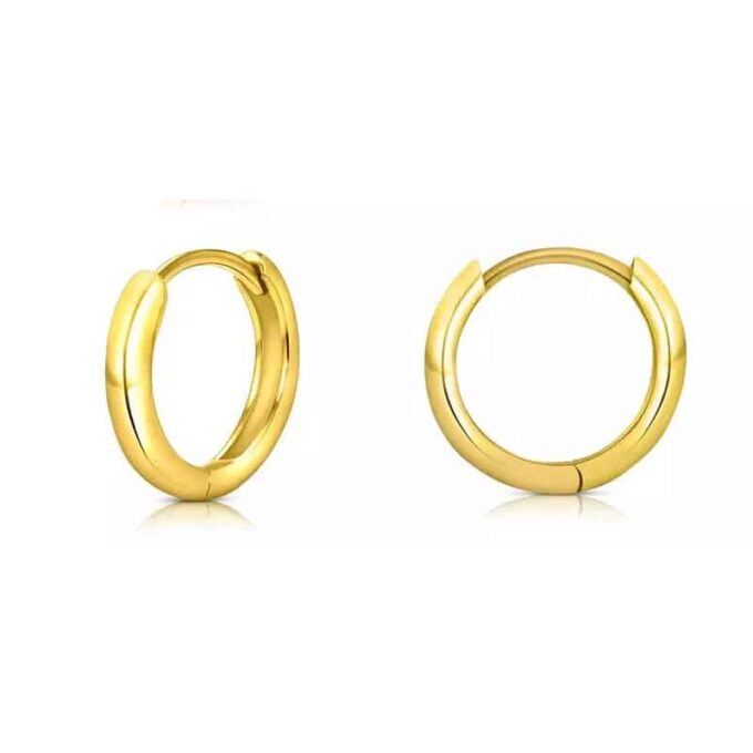 N8155a Créole En Plaqué Or Epaisse Sur Argent Homme 16mm - Bijoux Boucles d'oreilles creoles hommes en ligne Ninanina