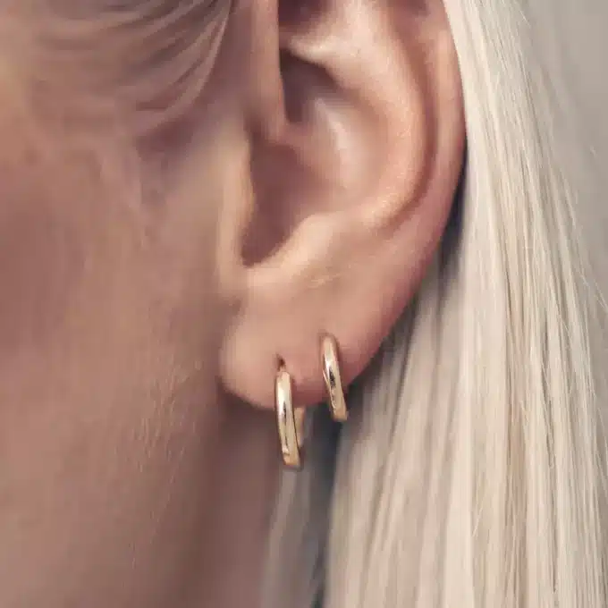 N8155d Créole En Plaqué Or Epaisse Sur Argent Homme 16mm - Bijoux Boucles d'oreilles creoles hommes en ligne Ninanina