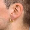 N8155e Créole En Plaqué Or Epaisse Sur Argent Homme 16mm - Bijoux Boucles d'oreilles creoles hommes en ligne Ninanina