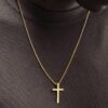 N8185d Pendentif Croix En Or Pour Homme Collier Acier Doré - Bijoux Colliers Pendentifs en ligne Ninanina
