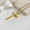 N8185e Pendentif Croix En Or Pour Homme Collier Acier Doré - Bijoux Colliers Pendentifs en ligne Ninanina