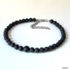 N8230C Bracelet Cheville Noir Homme Pierre De Lave Volcanique - Bijoux de pieds hommes en ligne Ninanina