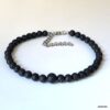 N8230E Bracelet Cheville Noir Homme Pierre De Lave Volcanique - Bijoux de pieds hommes en ligne Ninanina