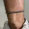 N8233c Chaîne De Cheville Homme Torsadée Acier Inoxydable - Bijoux de pieds hommes en ligne Ninanina Chaîne de cheville torsadée pour homme en acier inoxydable portée - Bijou artisanal fait main signé Ninanina