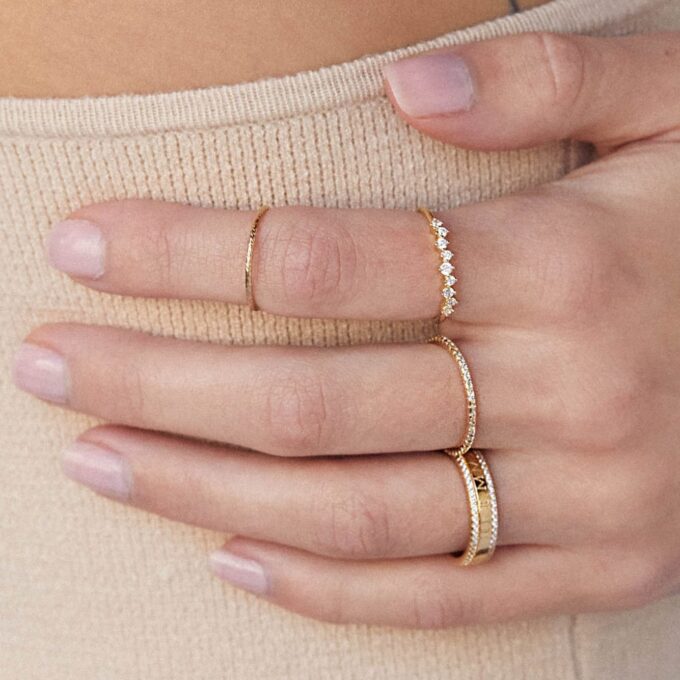 N8252 Bague Pour Le Petit Doigt Ou Phalange Anneau Acier Doré - Bijoux Bagues femmes en ligne Ninanina Anneau doré en acier inoxydable pour petit doigt ou phalange porté - Bijou délicat et durable pour femme ou homme