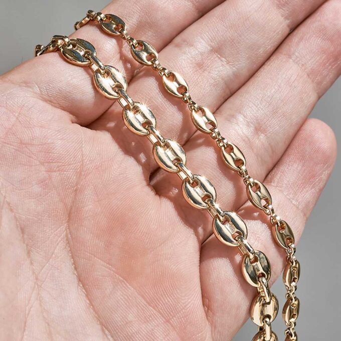 N8275c Chaine De Cheville Homme Grain De Café Acier Inoxydable - Bijoux de pieds hommes en ligne Ninanina