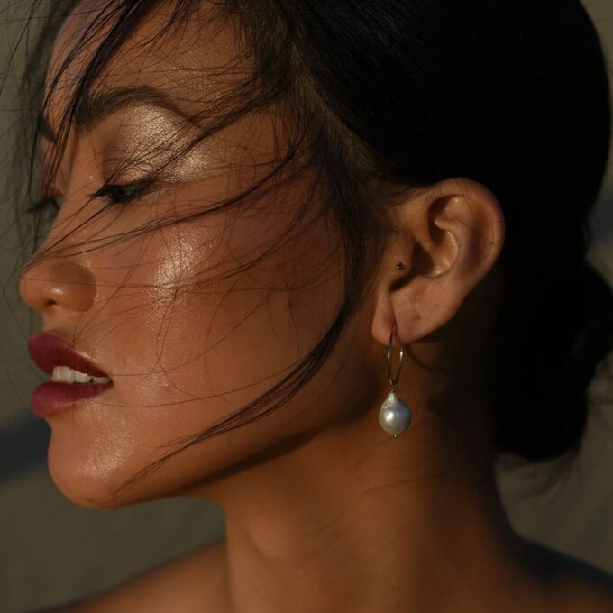 N7620 Créoles perles blanches d'eau douce Et Argent 925 - Bijoux Boucles d'oreilles en ligne Ninanina