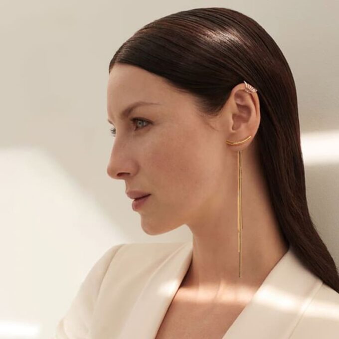 N7623d Longues boucles d'oreilles pendantes Acier doré - Bijoux Boucle d'oreille en ligne Ninanina