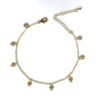 N7747a Bracelet cheville coeur plaqué or et oxyde de zirconium - Bijoux de pieds en ligne Ninanina