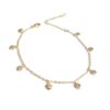 N7747c Bracelet cheville coeur plaqué or et oxyde de zirconium - Bijoux de pieds en ligne Ninanina