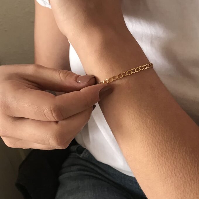 N8017g Bracelet Coeurs Acier Inoxydable argenté femme réglable - Bijoux Bracelets en ligne Ninanina