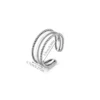 N8106f Bague de Phalanges Argent 925 massif femme 3 rangs - Bijoux Bagues en ligne Ninanina