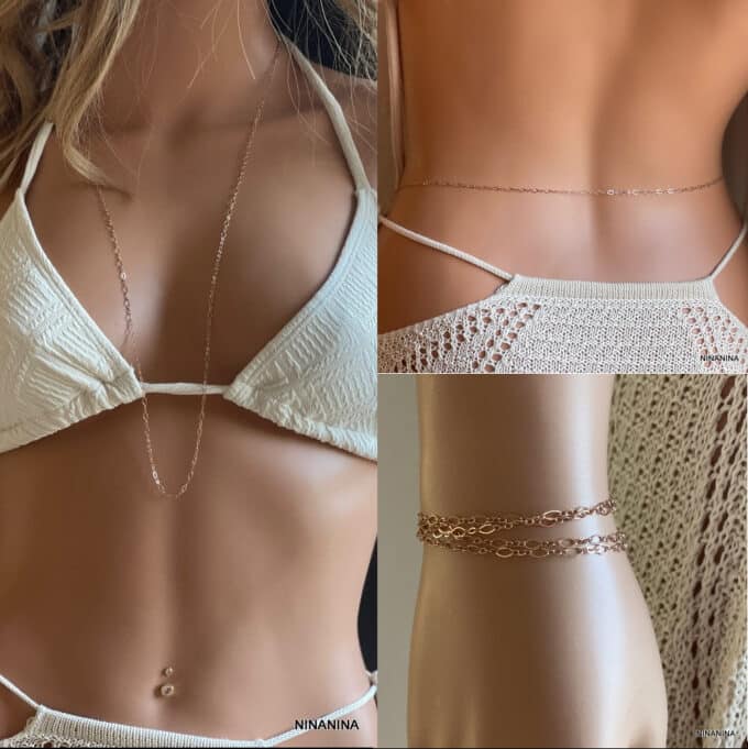 N8124 Chaine Rose Gold Filled Sautoir Ou Collier De Taille - Bijoux Chaines en ligne Ninanina