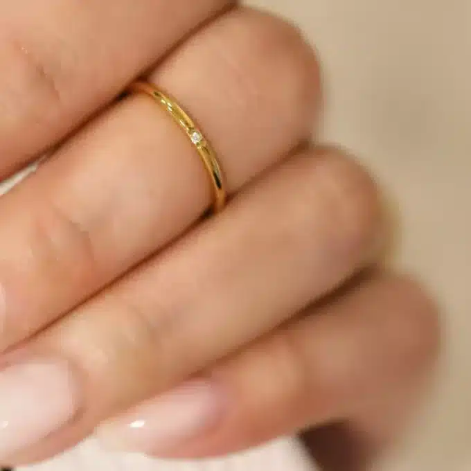 N8203b Lot Bagues Acier Inoxydable Doré Et Zircone Pour Phalange - Bijoux Bagues de phalanges en ligne Ninanina