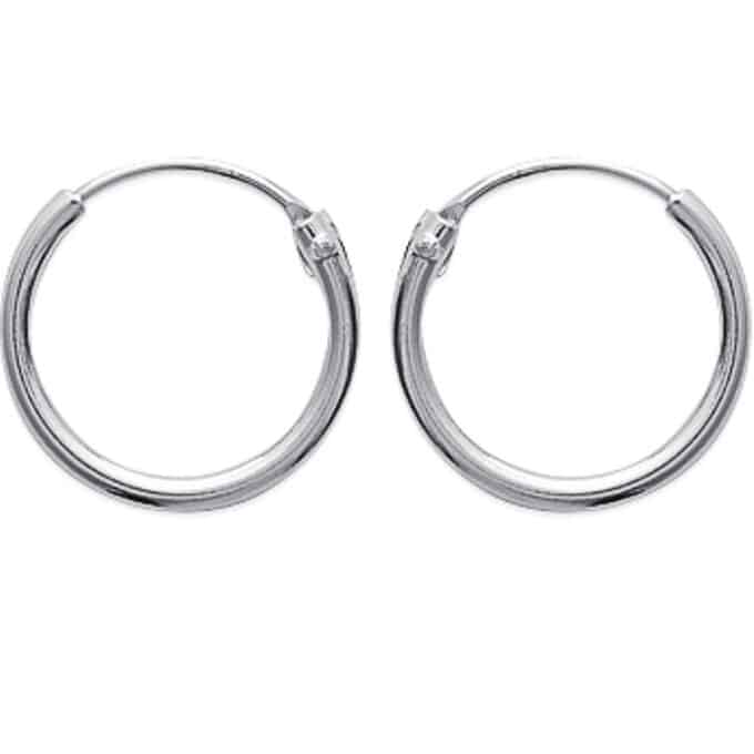 N8214 Créoles 10 mm Argent 925 Minimalistes Pour Femme - Bijoux d'oreilles femmes en ligne Ninanina