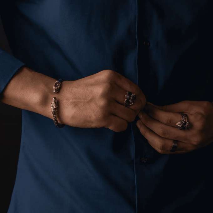 N8237i Chevalière Viking - Bague Homme Acier Inoxydable - Bijoux Bagues hommes en ligne Ninanina