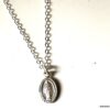 N8243d Collier Vierge Marie Pendentif Ovale Argent 925 Femme - Bijoux Colliers religieux en ligne Ninanina