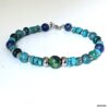 N8249g Bracelet cheville homme turquoise pierre bleue et verte - Bijoux de pieds hommes en ligne Ninanina