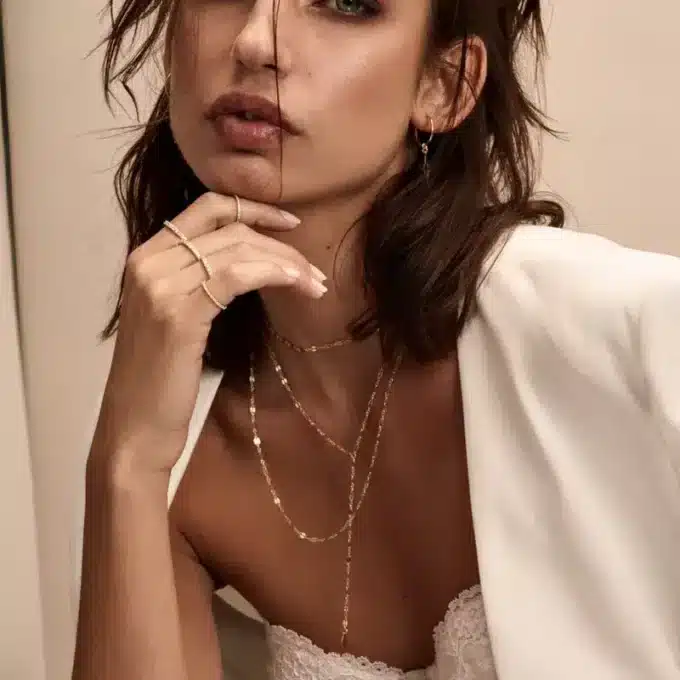 N8254a Collier 3 Rangs Or Laiton Doré Maille Fantaisie Femme Fait Main - Bijoux Colliers artisanaux en ligne Ninanina