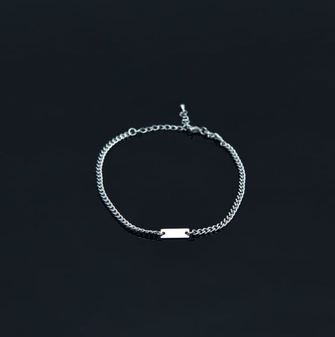 N8277b Chainette Cheville Homme Gourmette Acier Inoxydable - Bijoux de pieds hommes artisanaux faits main Ninanina