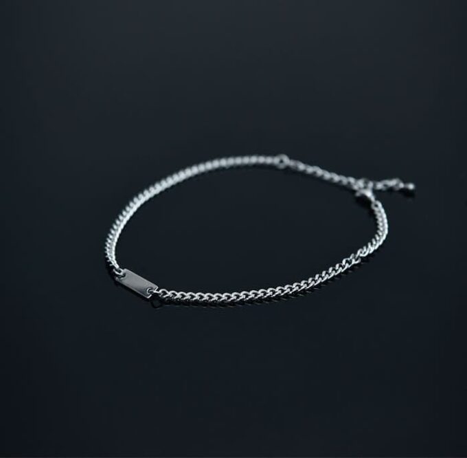 N8277c Chainette Cheville Homme Gourmette Acier Inoxydable - Bijoux de pieds hommes artisanaux faits main Ninanina