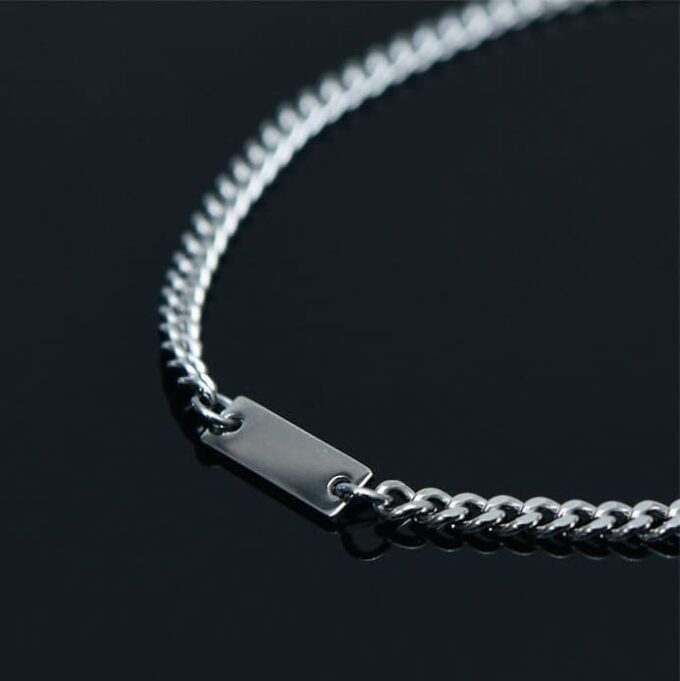 N8277d Chainette Cheville Homme Gourmette Acier Inoxydable - Bijoux de pieds hommes artisanaux faits main Ninanina