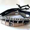 N8321b Ensemble De Bracelets Homme Tendance Perles Heishi Noires - Bijoux Bracelets hommes en ligne Ninanina