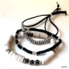 N8321e Ensemble De Bracelets Homme Tendance Perles Heishi Noires - Bijoux Bracelets hommes en ligne Ninanina