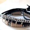 N8321f Ensemble De Bracelets Homme Tendance Perles Heishi Noires - Bijoux Bracelets hommes en ligne Ninanina