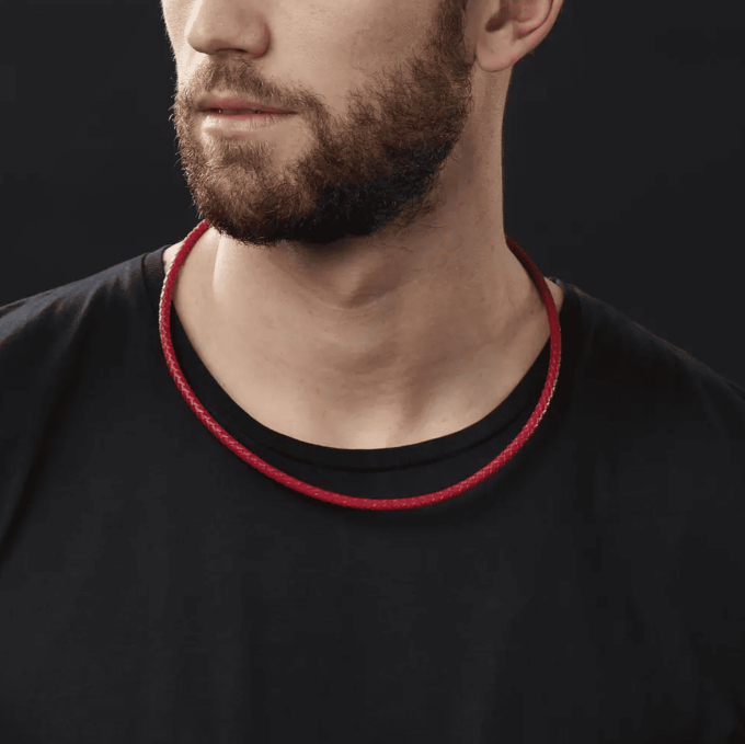 N8322d Ras De Cou En Cuir Tressé Minimaliste Pour Homme Fait Main En France - Bijoux Colliers hommes en ligne Ninanina