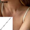 N8313b Collier chaine femme argent 925 maille forçat tubes torsadés artisanale - Bijoux Colliers chaines en ligne Ninanina