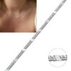 N8314 Chaine collier argent femme maille gourmette carrés plats faite main - Bijoux Colliers chaines femmes en ligne Ninanina